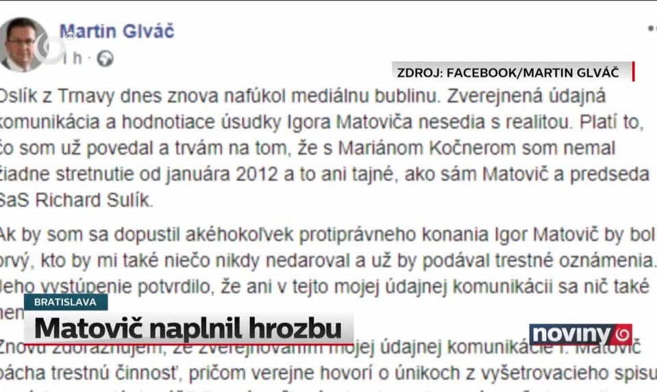 Matovič naplnil hrozbu