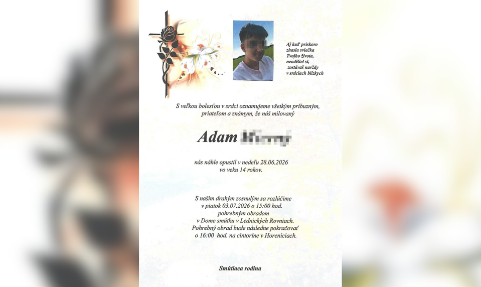 Záhadné úmrtie Adama (†14) vyvoláva otázky. Po pitve prehovorili rodičia
