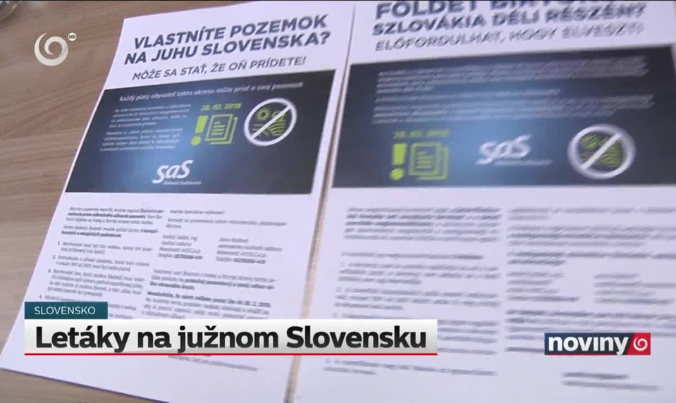 Letáky na južnom Slovensku