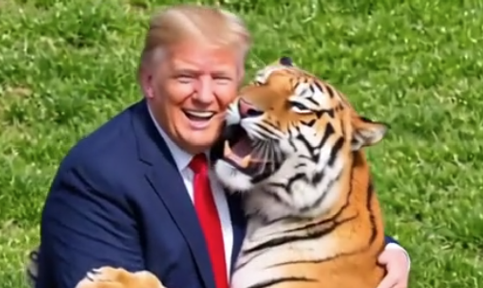 Prezident Donald Trump si v AI videu robí srandu z muža, ktorý zahynul po útoku tigra