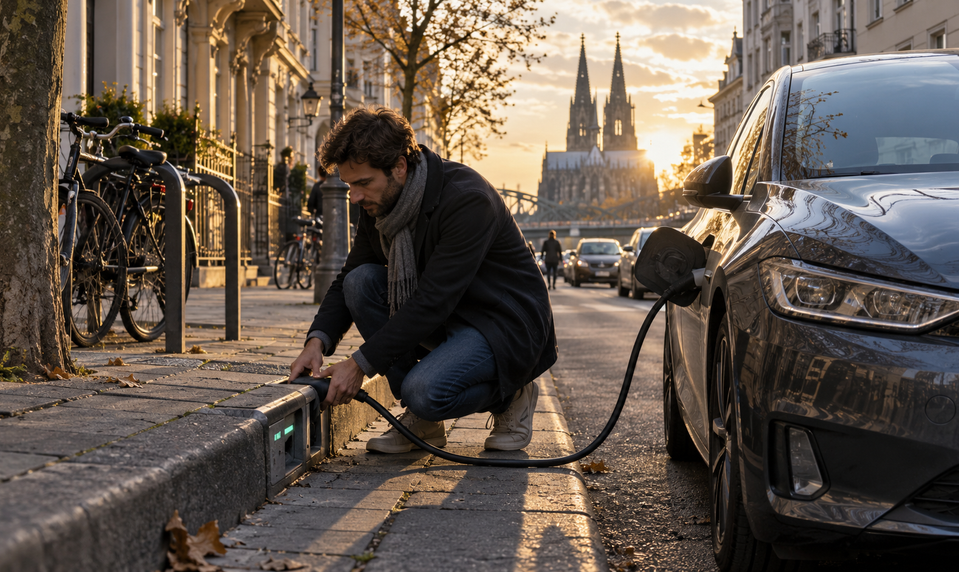 Nemci nabíjajú elektromobily z obrubníka. Zvláštny nápad funguje