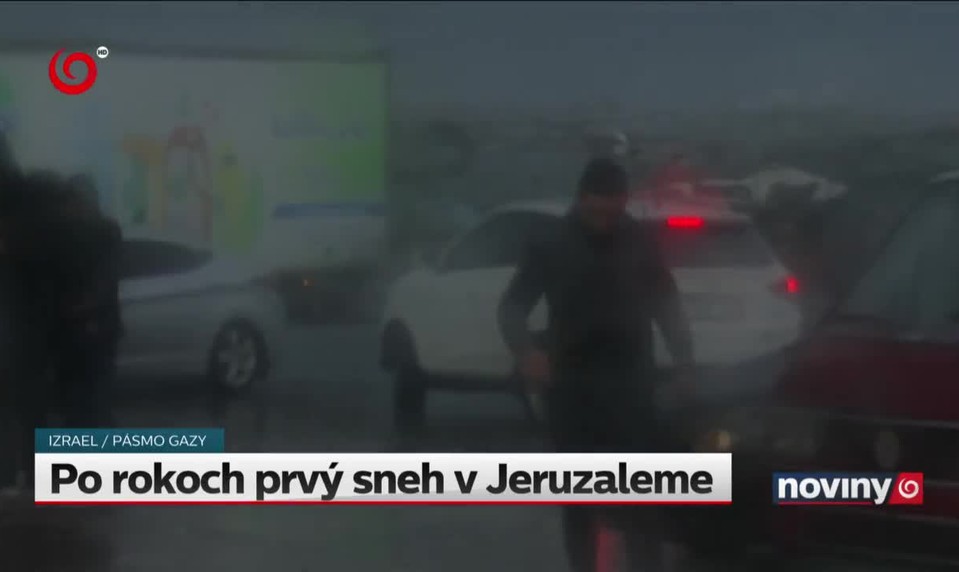 Po rokoch prvý sneh v Jeruzaleme