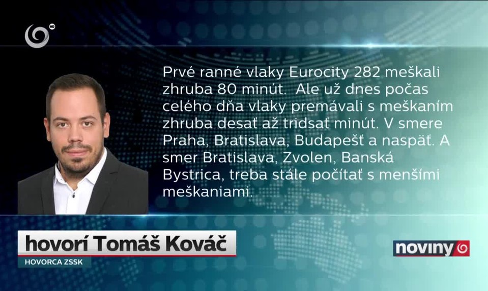 Meškania vlakov, poškodené troleje