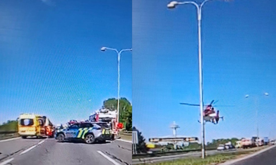 Vážna nehoda pri Piešťanoch: Autobus sa zrazil s autami, zasahuje vrtuľník