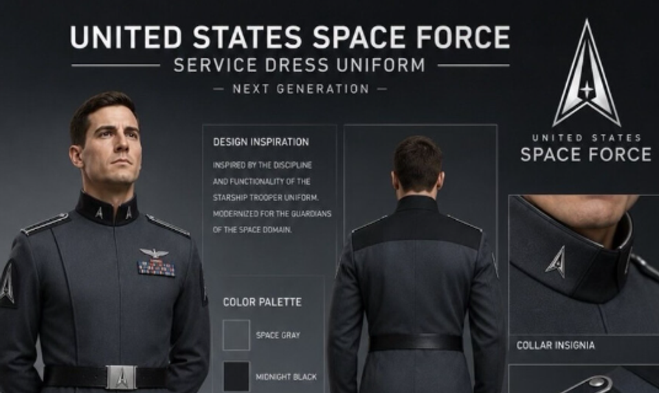 Trump predstavil novú uniformu vesmírnych síl. Dizajn pripomína estetiku nacistického filmu