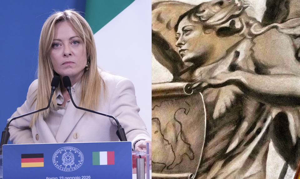 Vo výzdobe rímskej baziliky sa objavil anjel, ktorý pripomína premiérku Meloniovú