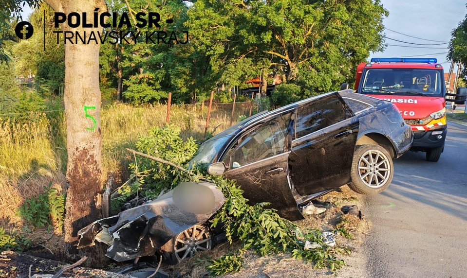 Mladý vodič havaroval pod vplyvom alkoholu: Po náraze do stromu zomrel 21-ročný spolujazdec