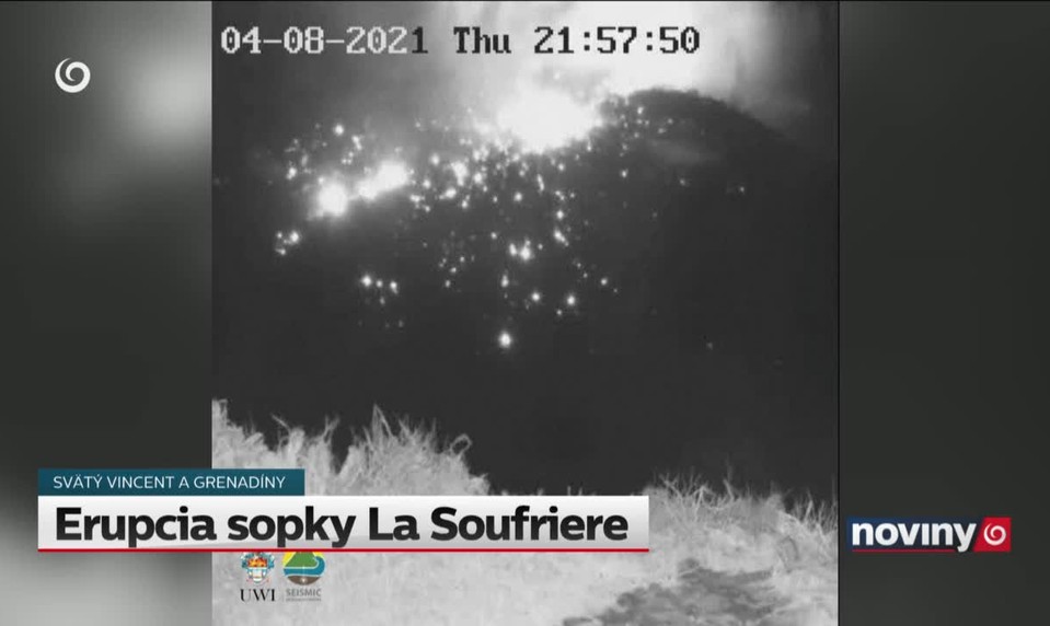 Erupcia sopky La Soufriere