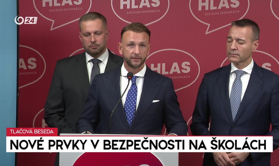 Tlačová beseda strany Hlas-SD o nových prvkoch v bezpečnosti na školách