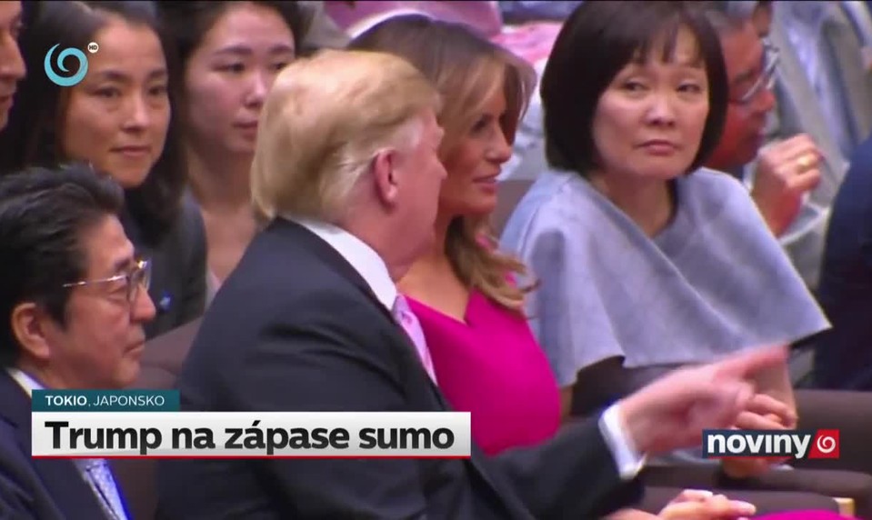 Trump na zápase sumo
