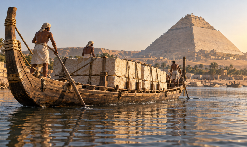 Egypt mal na prepravu kameňa premyslený systém
