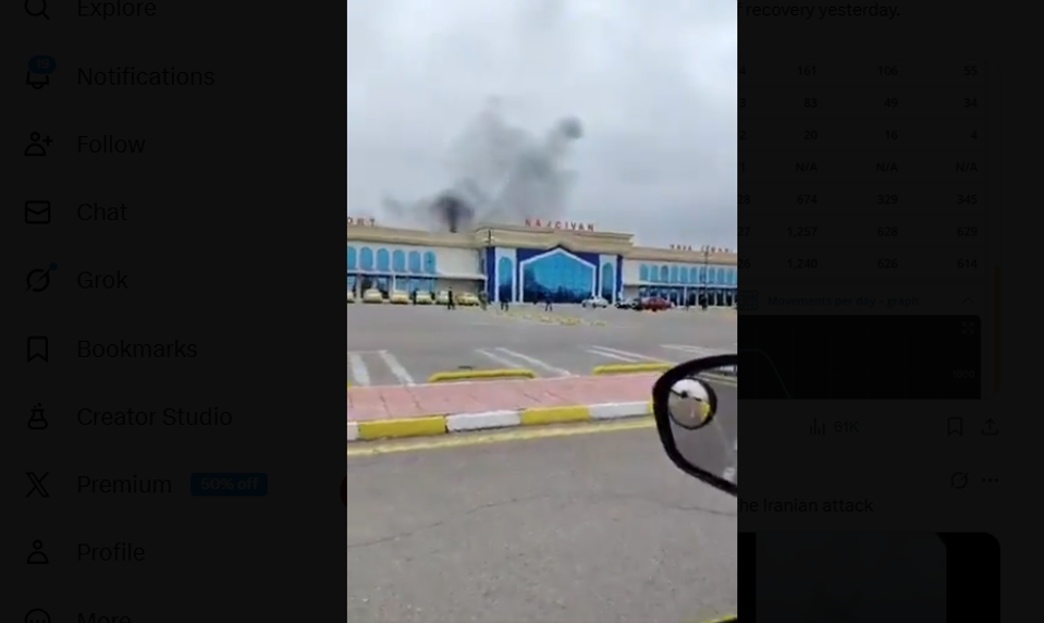 ONLINE: Iránske drony zasiahli letisko v azerbajdžanskom Nachičevane