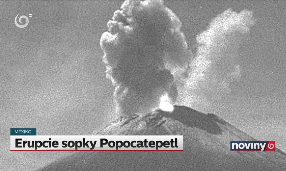 Erupcie sopky Popocatepetl