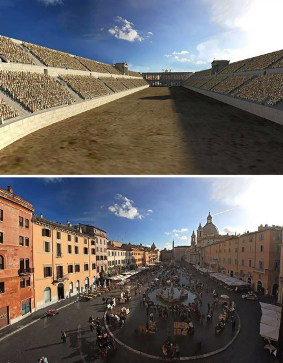 Domitianov štadión, dnes Piazza Navona, Rím, Taliansko