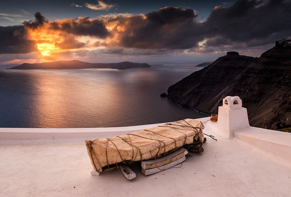 Malebný grécky ostrov Santorini