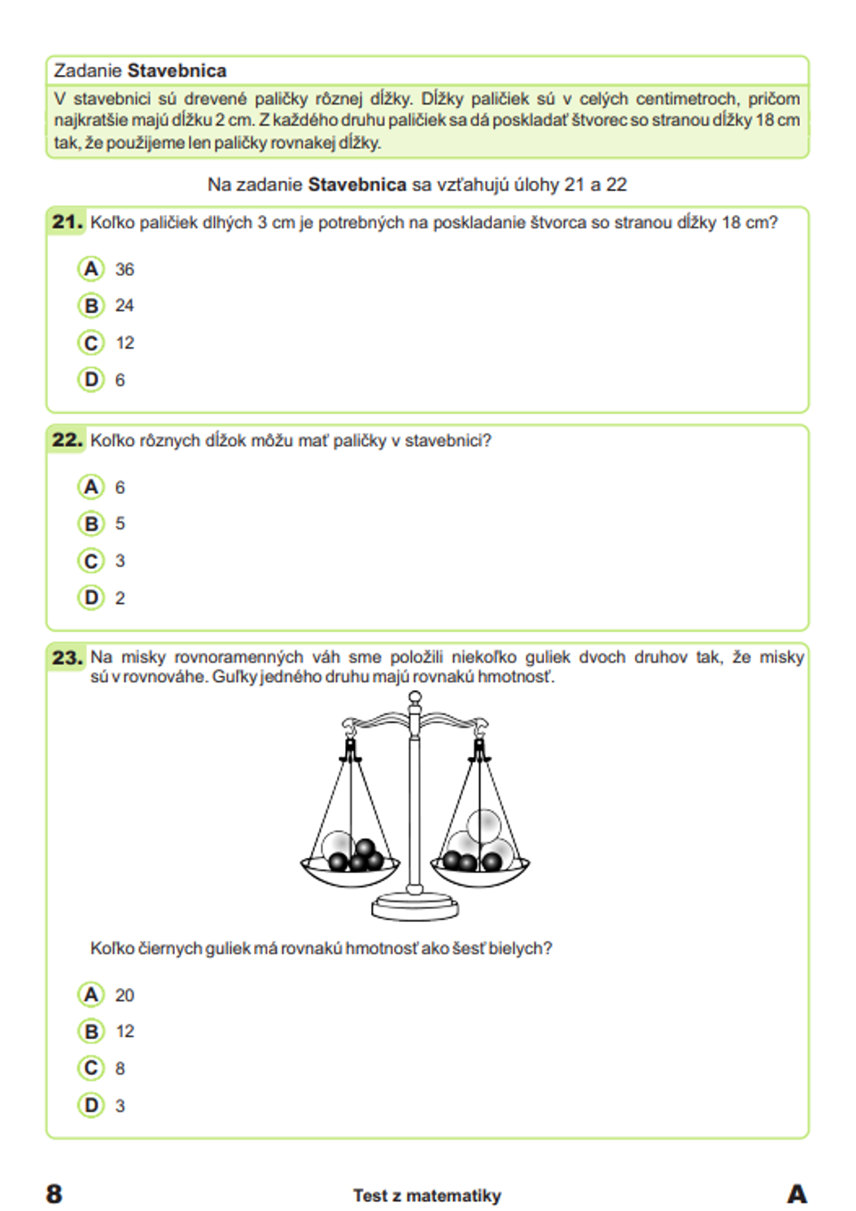 testovanie 9 matematika 8