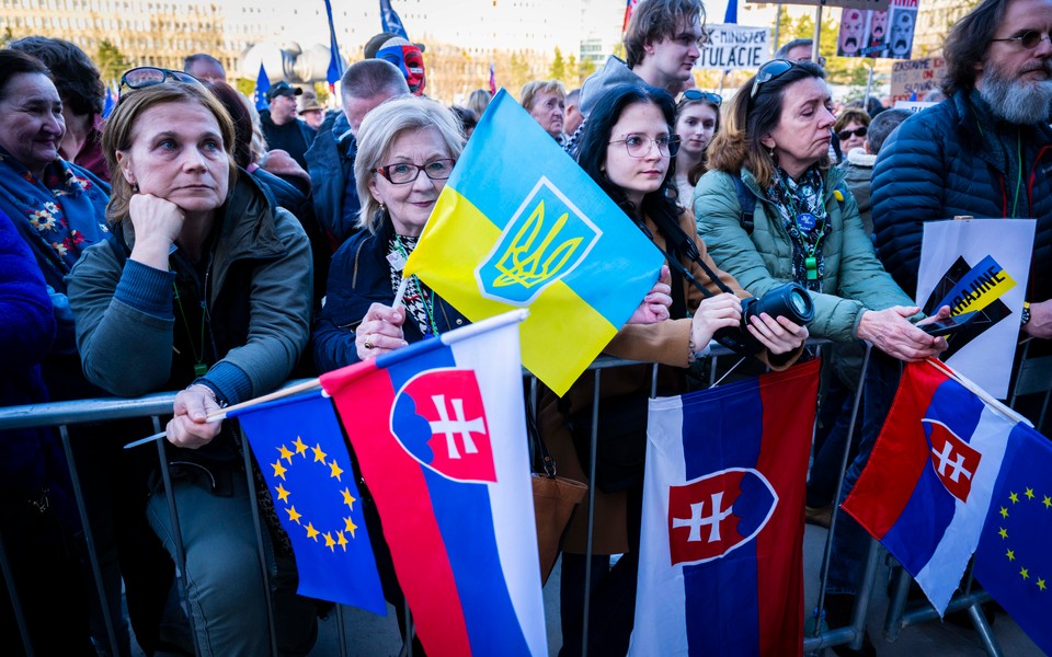 Protestné zhromaždenie Mier Ukrajine v Bratislave