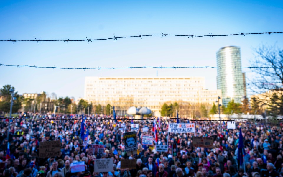 Protestné zhromaždenie Slovensko je Európa v Bratislave