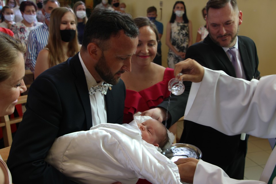 Kandráčovci na krste dcérky Marušky