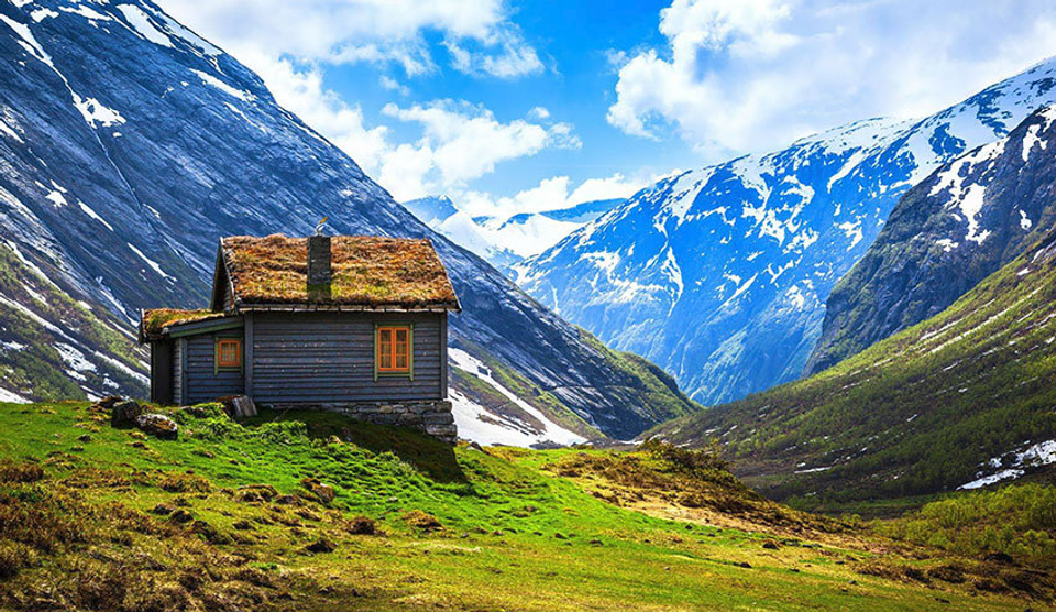 Nórsko - príroda a domy