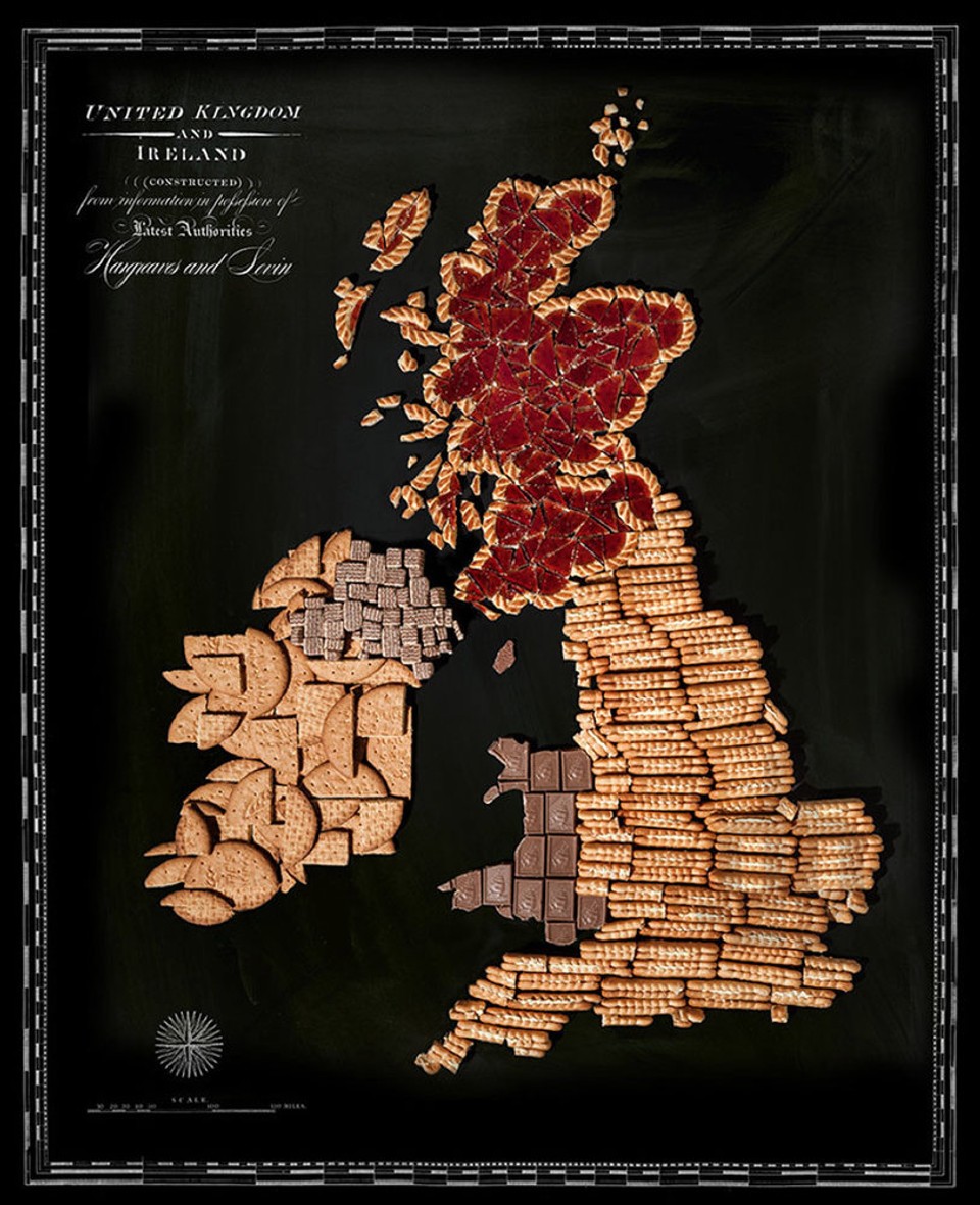 Veľká Británia a Írsko zložené zo sušienok