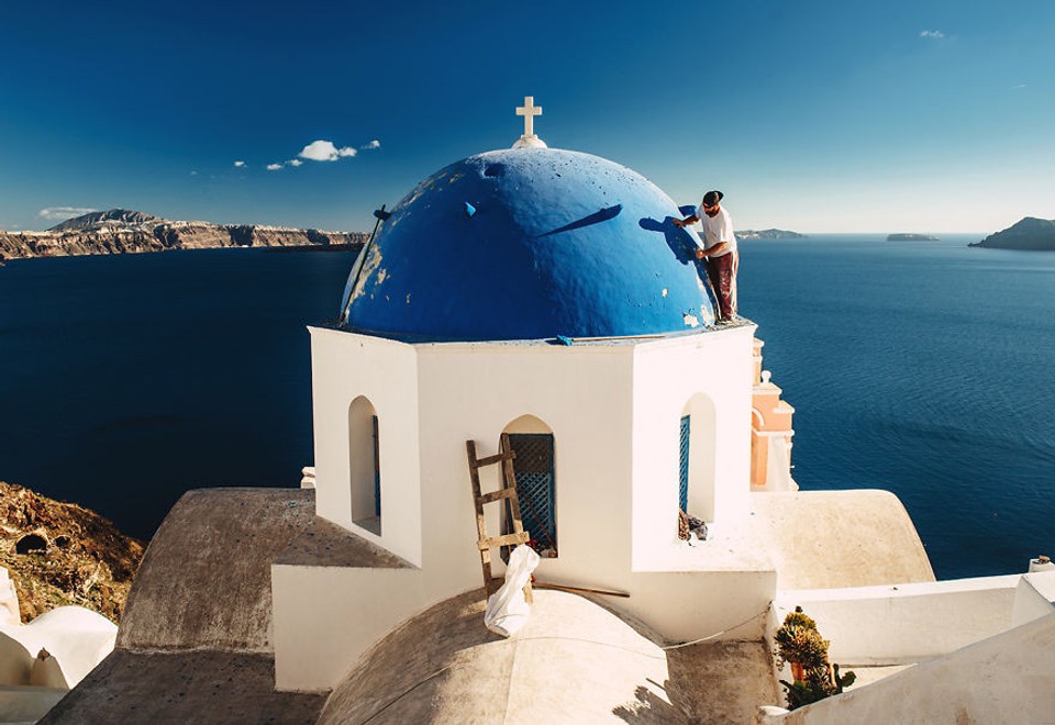 Malebný grécky ostrov Santorini