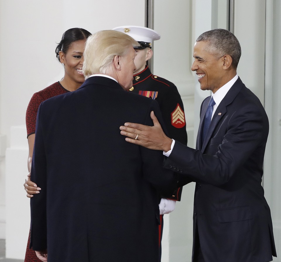 Donald Trump a Barack Obama v Bielom dome