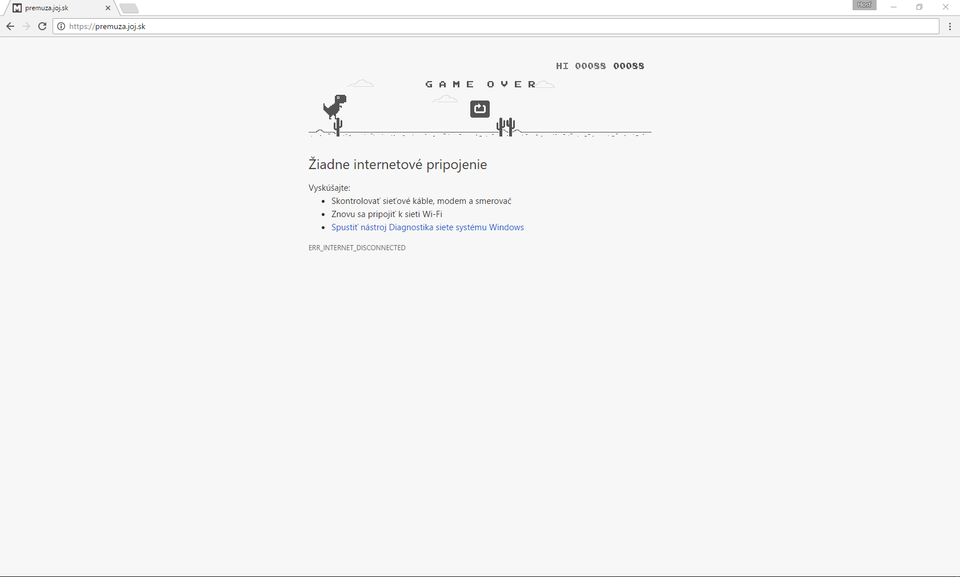 Žiadne internetové pripojenie v Google Chrome
