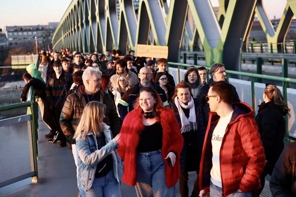 Slovenská aliancia maďarskej mládeže na proteste