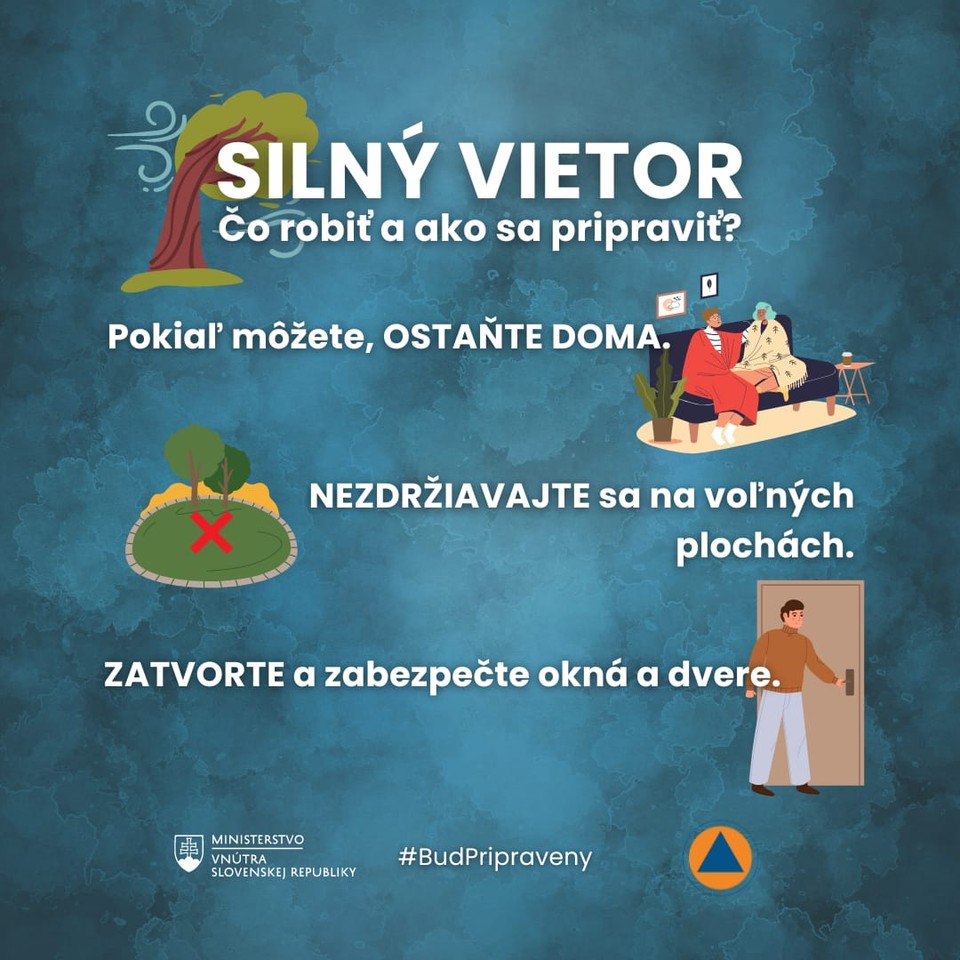 Odporúčanie pri silnom vetre