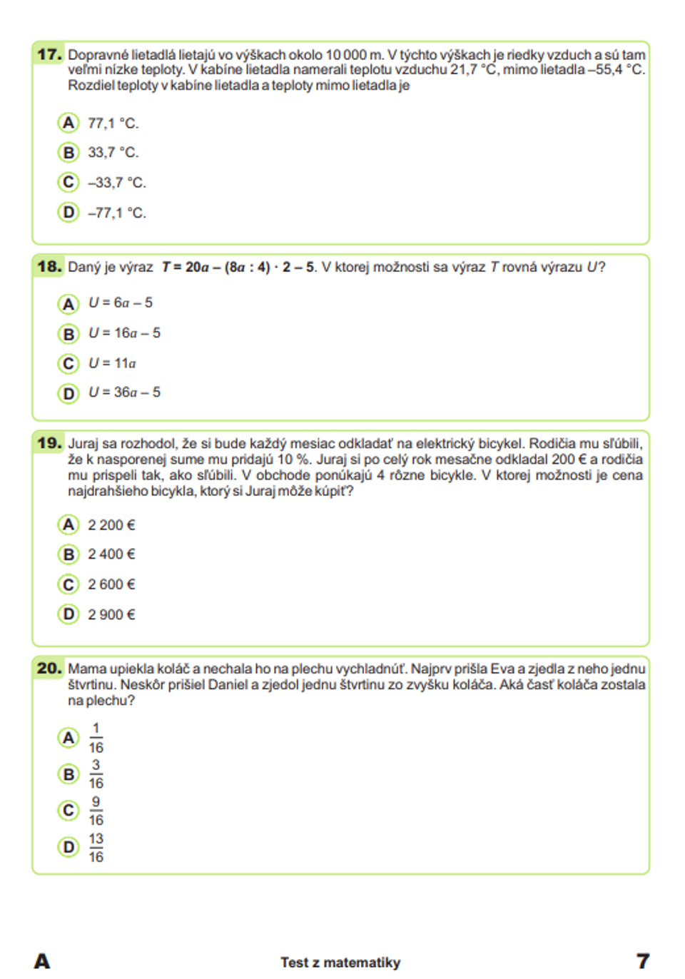 testovanie 9 matematika 7