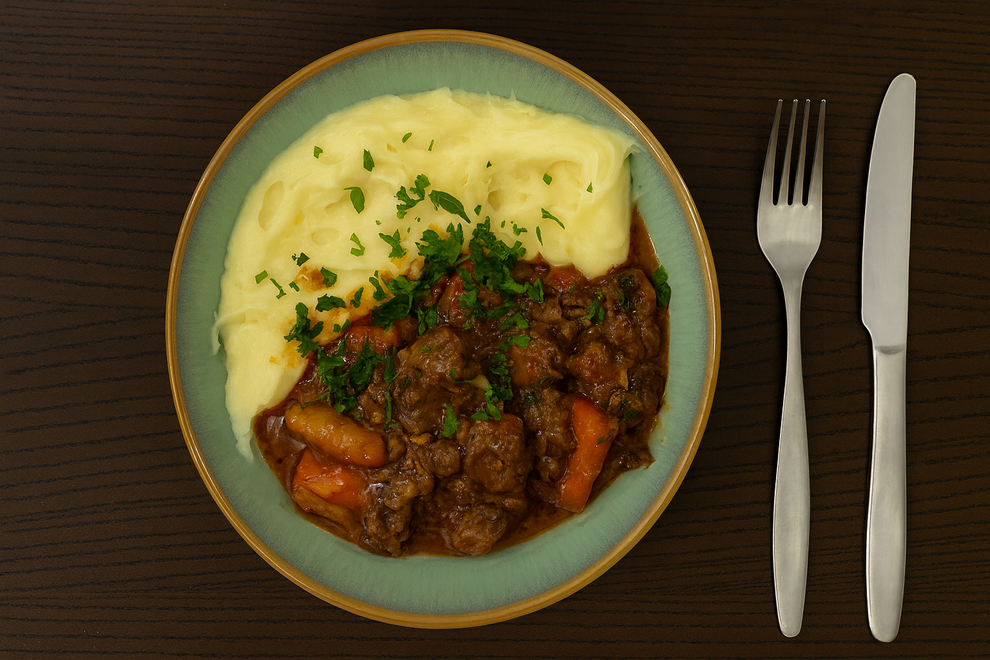 HLAVNÉ JEDLO - Hovädzie mäso so zemiakovou kašou