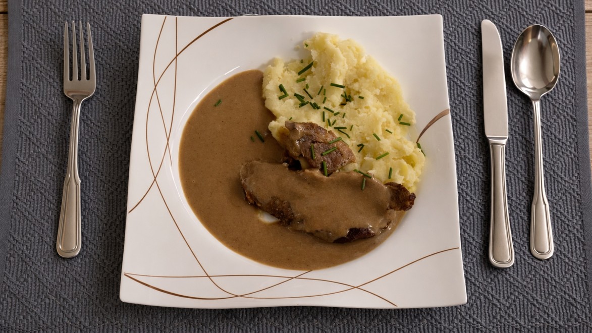 Pečená krkovička na pive so šťuchanými zemiakmi