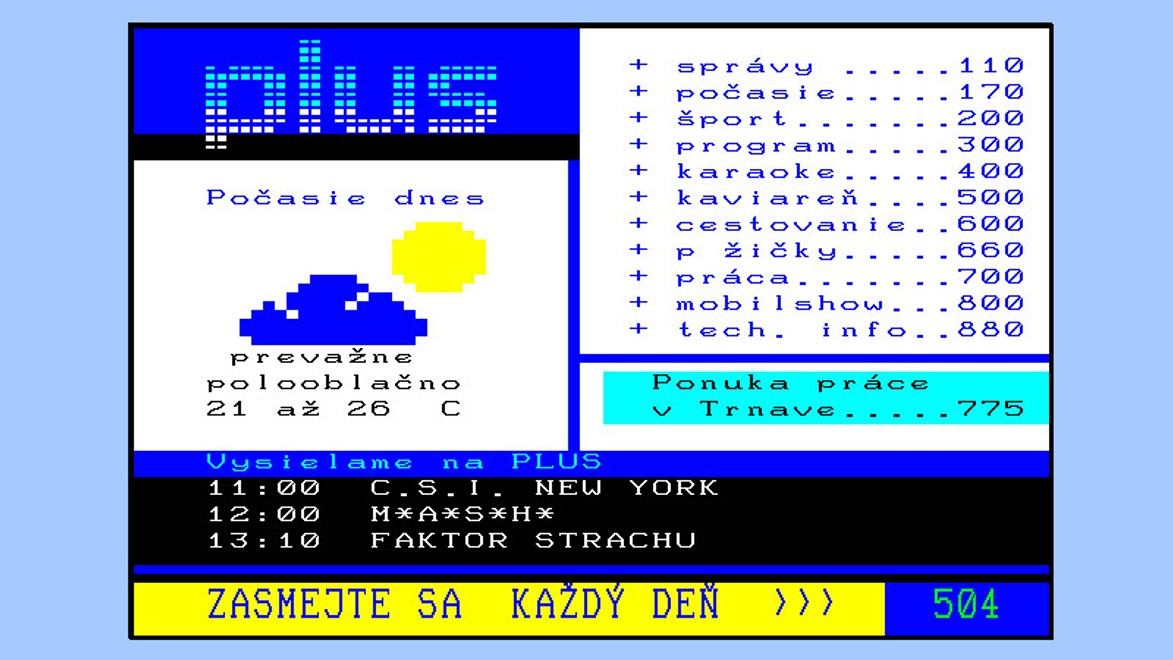 Televízia PLUS spustila teletext, JOJtext má nový grafický vizuál