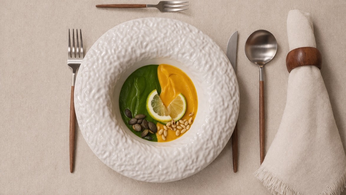 Tekvicová a špenátová polievka