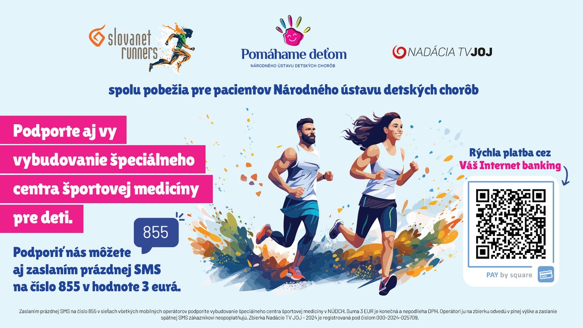 Beh pre pacientov Národného ústavu detských chorôb: Pomôcť môžete aj vy zaslaním SMS