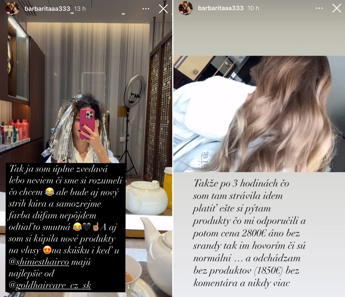 Promi Slovenka v kaderníctve skoro odpadla: Za TOTO zaplatila 1800 eur!