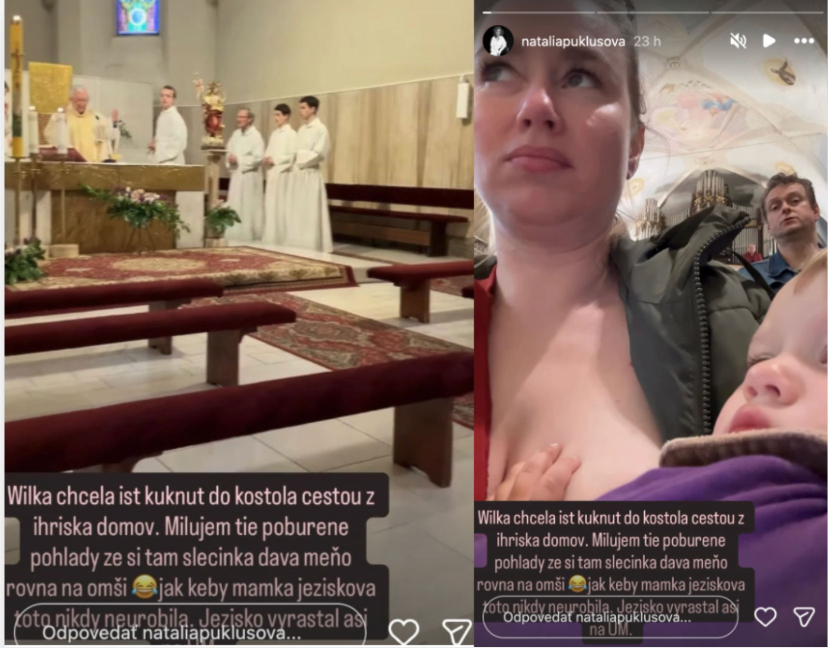 Známa herečka vytiahla prsník priamo v kostole: Pohľad tohto muža v pozadí  hovorí za všetko!